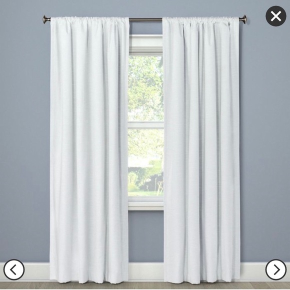 NEW! Henna Blackout Set of 2 White Curtain Panels